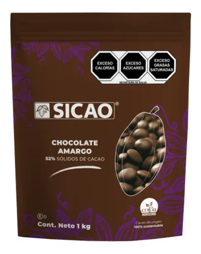 Dark Bittersweet Chocoalte Callets 52%, 10/1kg Sicao