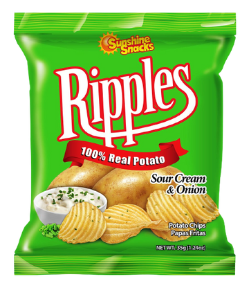 Ripples Chips Sour Cream, 36/35g Sunshine Snacks