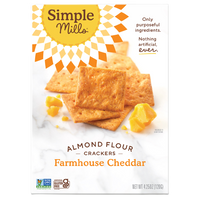 Almond Flour Crackers Farmhouse Cheddar, 6/4.25oz Simple Mills