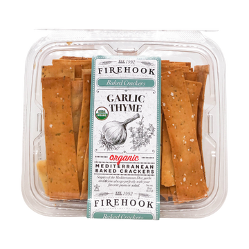 Mediterranean Baked Crackers Garlic Thyme, 12/8oz Firehook