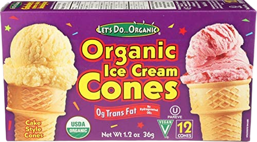 Ice Cream Cones Organic, 12/1.2oz Lets Do Organic