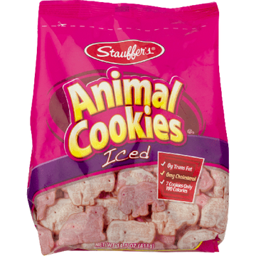 Animal Cookies Iced, 12/14.5oz Stauffer's