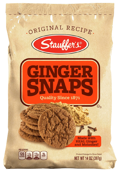 Ginger Snap Cookies Original, 12/14oz Stauffer