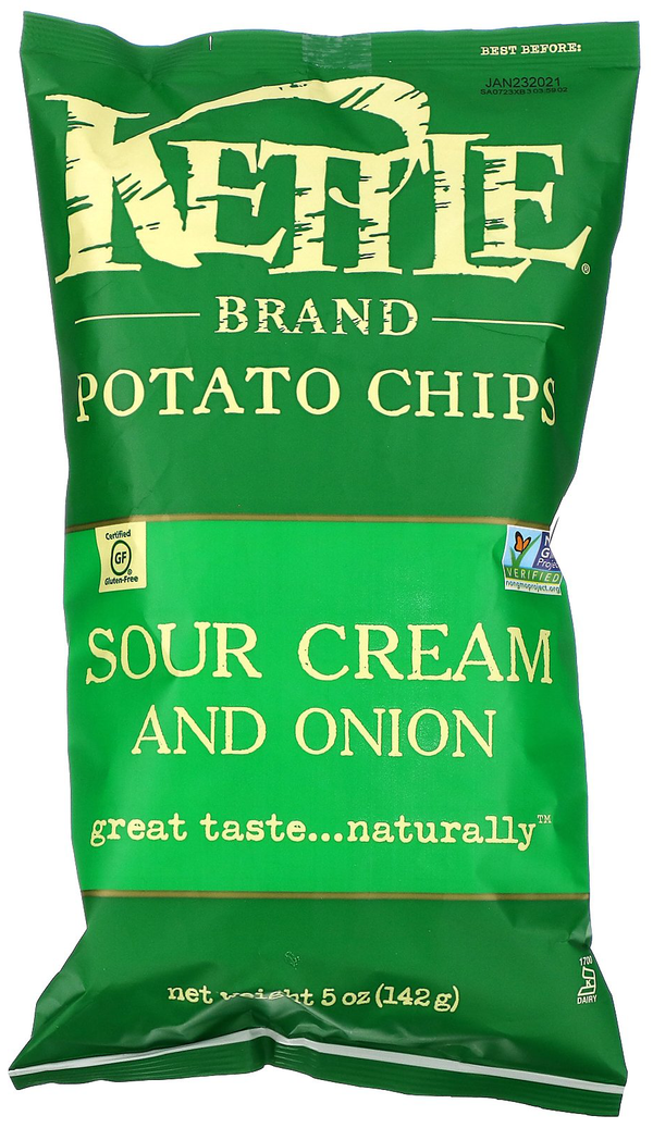 Potato Chips Sour Cream & Onion, 15/5oz Kettle Brand