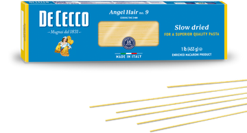 Angel Hair No.9 Pasta, 20/1lb De Cecco