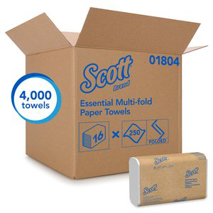 Scott Essential Folded Towels 100% Recycled Towels, 16/250 sheets Kimberly Clark Professionals
