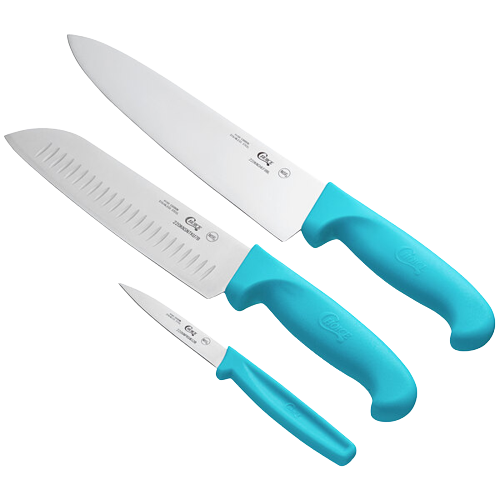 Knife 3pc Set Blue Handles, Choice