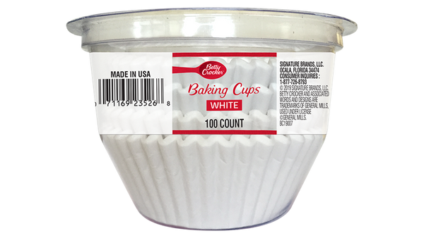 Cupcake Liner Cups White, 6/100ct Betty Crocker