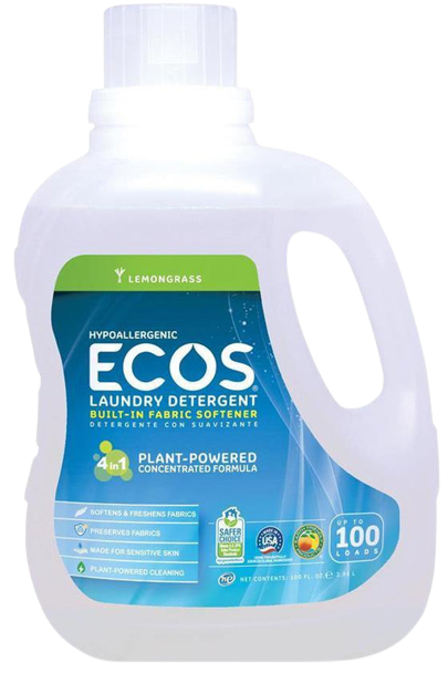 Laundry Detergent Lemon Grass, 4/100oz ECOS