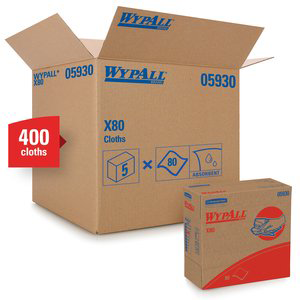 Wypall Box x80 Clothes Red, 5/80ct Kimberly Clark Professionals