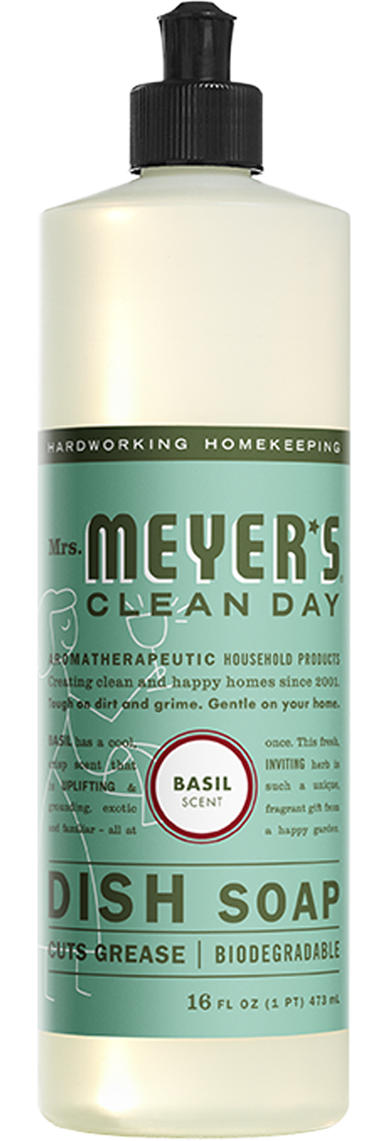 Dish Soap Liquid Basil, 6/16oz Mrs Meyer's Clean Day