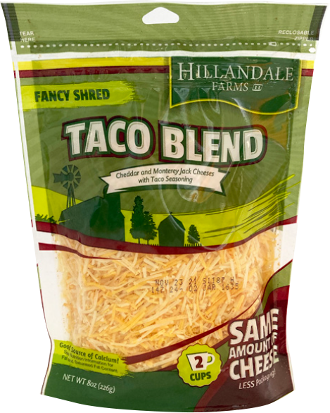 Taco Cheese Shredded, 12/8oz Hillandale