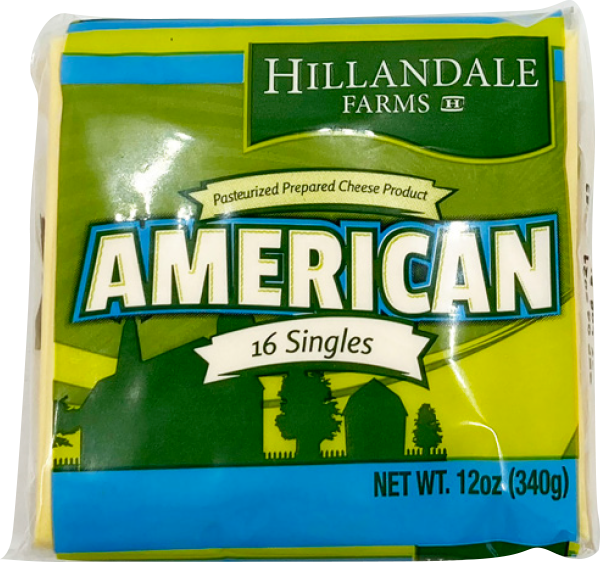 Yellow Cheese Slices Individually Wrapped, 12/12oz Hillandale