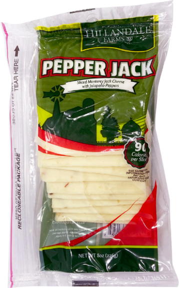 Pepper Jack Cheese Shingle, 12/8oz Hillandale