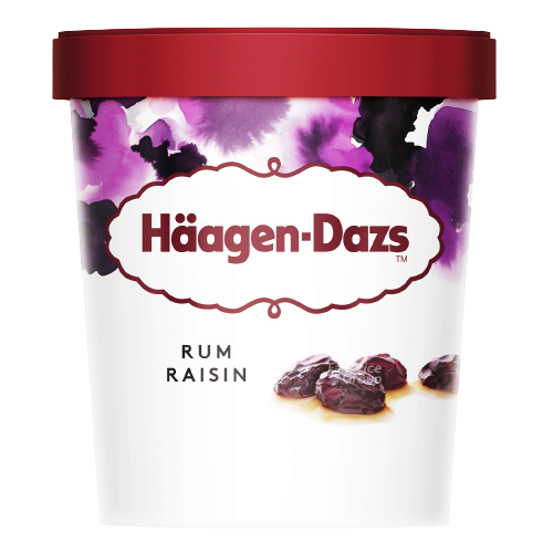 Rum & Raisin Ice Cream, 8/473ml Haagen Daz