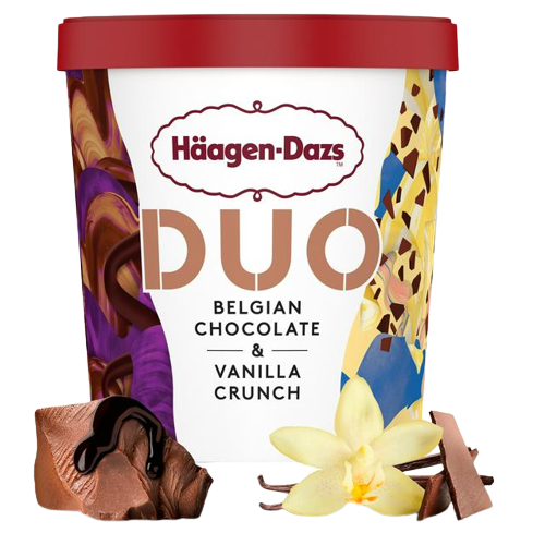 Duo Belgian Chocolate & Vanilla Ice Cream, 8/420ml Haagen Daz