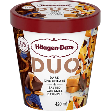 Duo Dark Chocolate & Salted Caramel Ice Cream, 8/420ml Haagen Daz