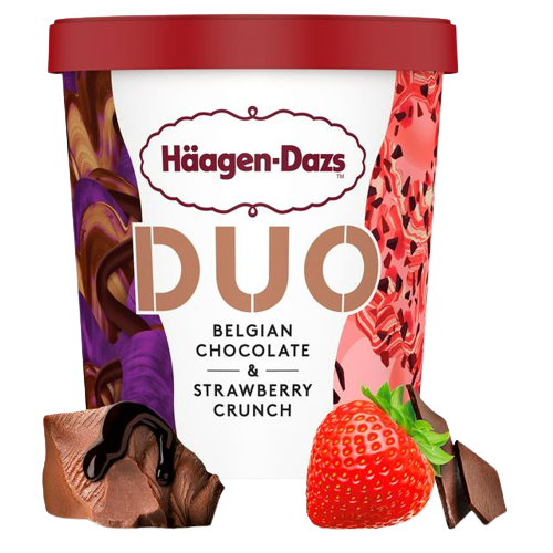 Duo Belgian Chocolate & Strawberry Ice Cream, 8/420ml Haagen Daz