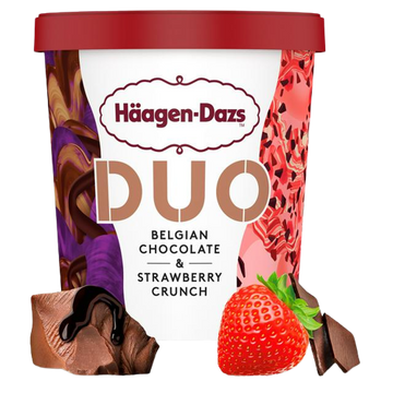 Duo Belgian Chocolate & Strawberry Ice Cream, 8/420ml Haagen Daz