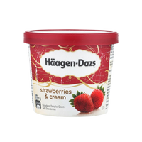 Strawberry & Cream Ice Cream Cup, 24/100ml Haagen Daz