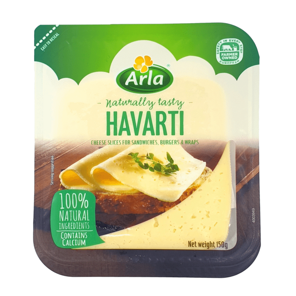 Havarti Cheese Slices, 12/150g Arla
