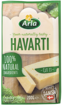 Havarti Cheese Chunk, 12/200g Arla