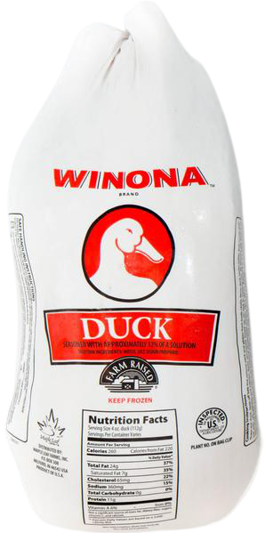 Duck Whole Seasoned w/ Water & Sea Salt, Avg 2.95kg Winona
