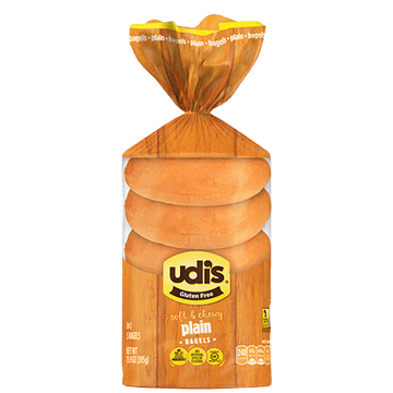 Bagel Plain Gluten Free, 8/13.9oz Udi's