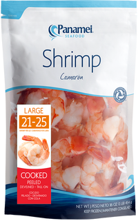 Shrimp Cooked Peeled & Deveined Tail-On 21-25, 10/1lb Panamei