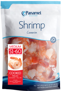 Shrimp Cooked Peeled & Deveined Tail-On 51-60, 10/1lb Panamei