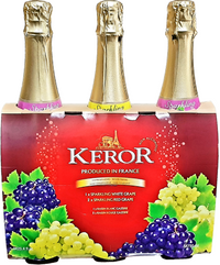 Keror Tri-Pack Sparkling Red & White Grape Juice, 4/3/750ml